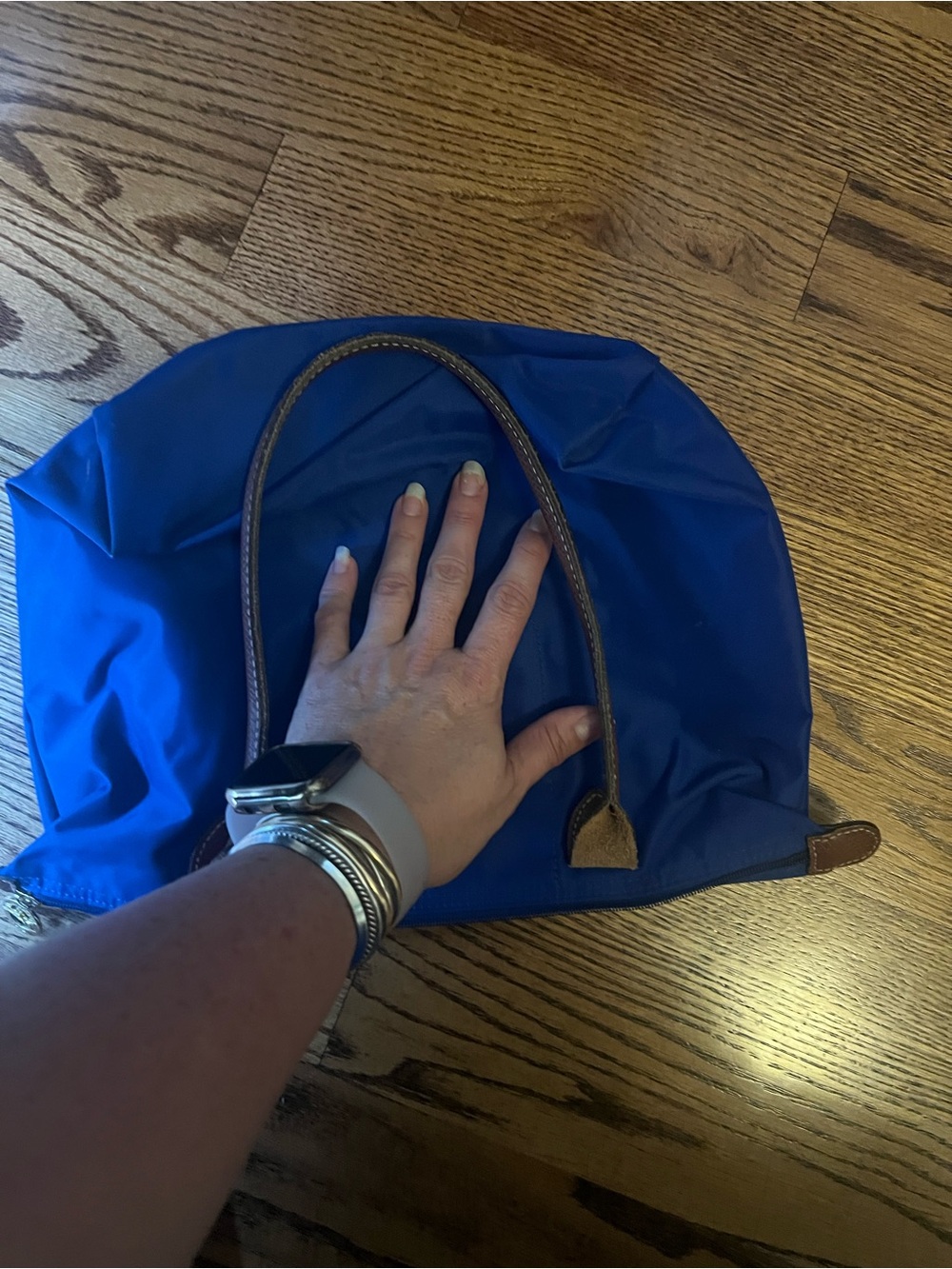Longchamp Le Pliage Original Shoulder Tote Bag in Blue - Picture 10 of 11